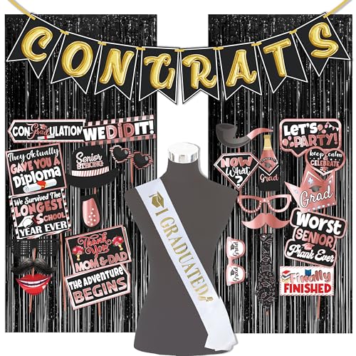 Image of Wobbox Graduation Props for Adults, Graduation Party Props, Happy Graduation Banner, Graduation Sash, Graduation Party Decorations Items (FP5051)
