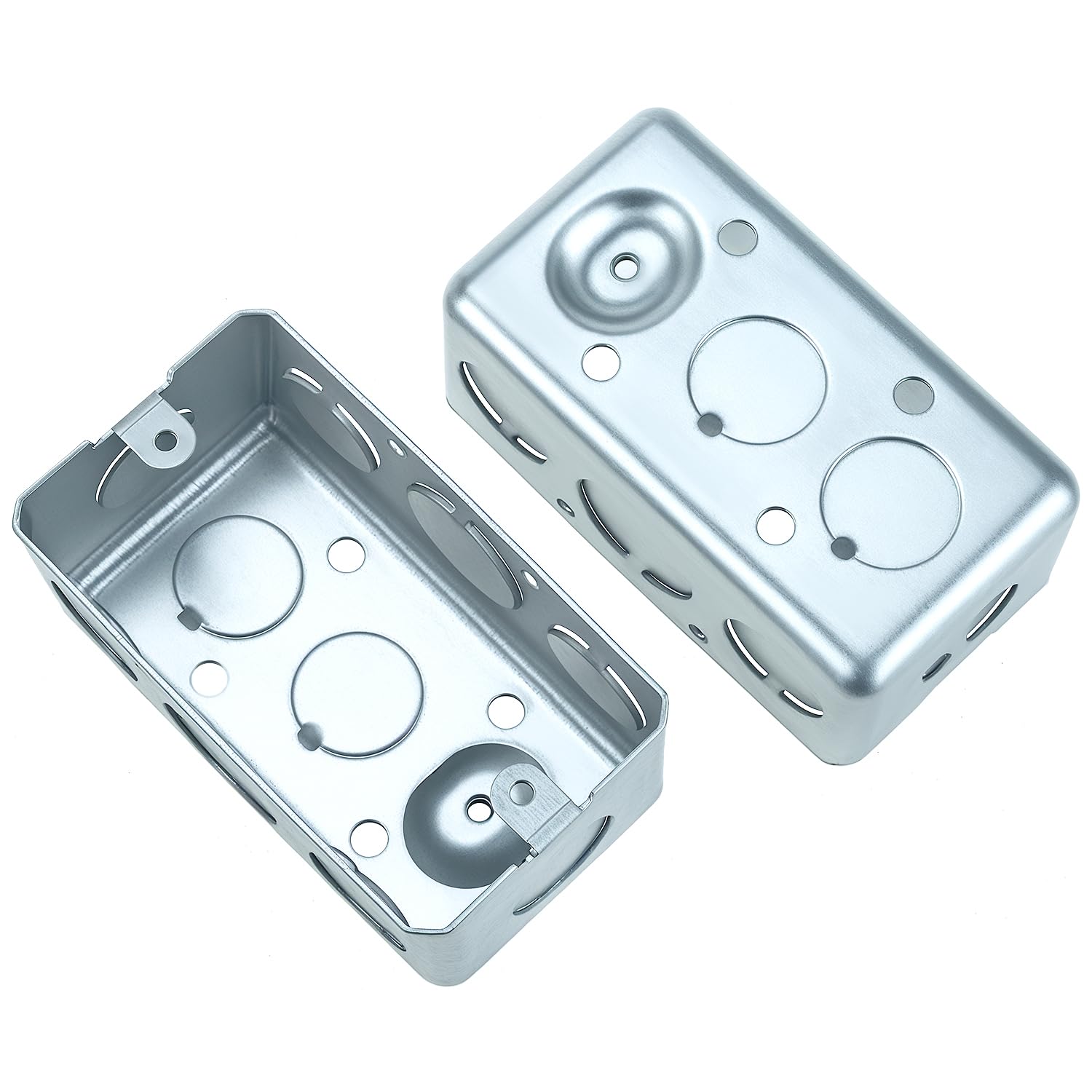 QWORK Electrical Box 12-Pack, 4x2 Inch Outlet Box,13 Cubic Inches, Ten 1/2 Inch Knockouts Electrical Box,1-7/8" Deep, Galvanized Steel — Amazon image 5