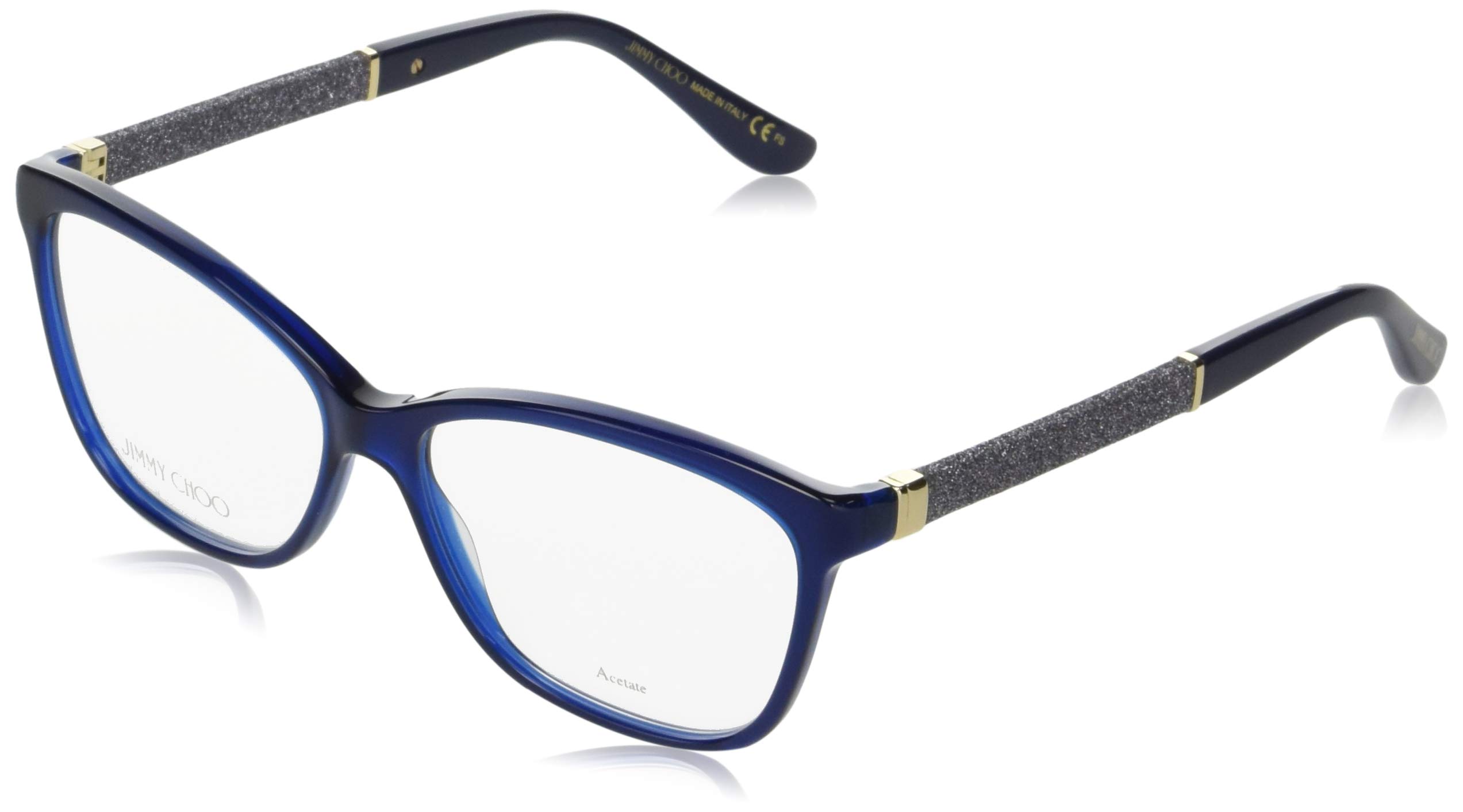 Jimmy Choo Plastic Rectangular Eyeglasses 55 0FA7 Blue Opal