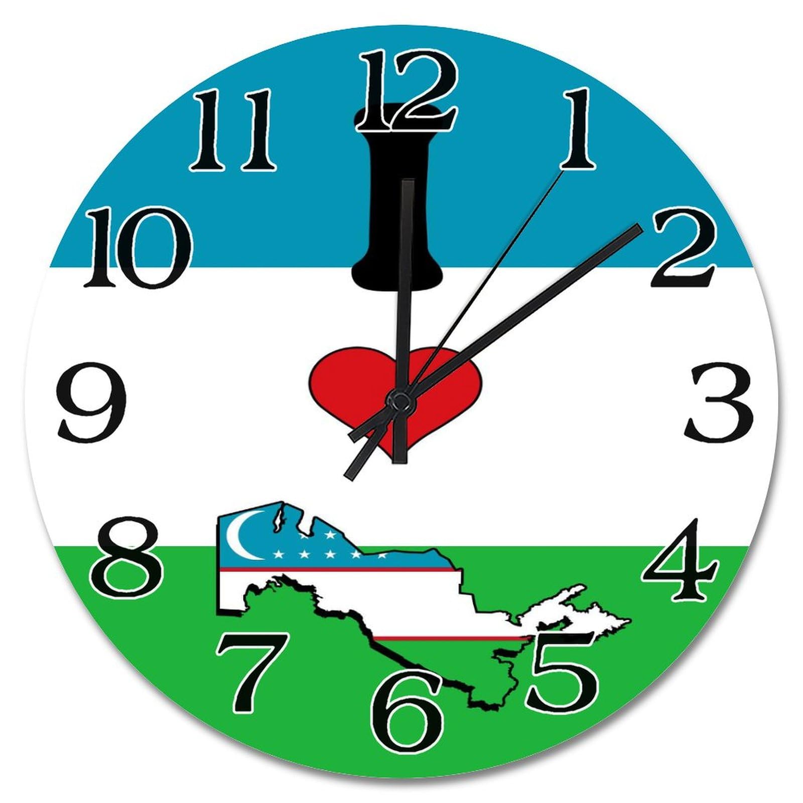 Horloge murale Ouzbékistan 30cm silencieuse pour déco chambre