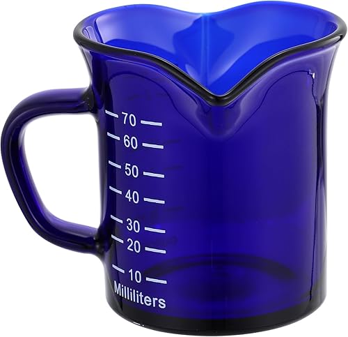 Hemoton 1 taza de cristal con boquilla medidora, taza de mezcla graduada, mini jarra de crema de leche de café con asa, taza de medición de líquido