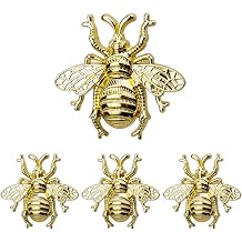 Bee Cabinet Knobs Cupboard Door Pull for Dresser Drawers Wardrobes Bookcase Decoration Single Hole Knobs Home Hardware 4 Pieces Gold