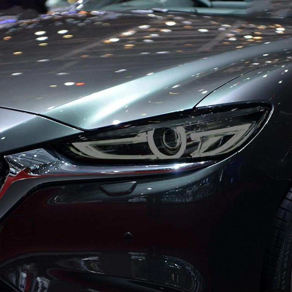 2 Pezzi Auto Faro Tinta Nero Pellicola Protettiva Vinile Protezione Adesivo TPU Trasparente, per Mazda 6 Atenza 2019 2020 Accessori