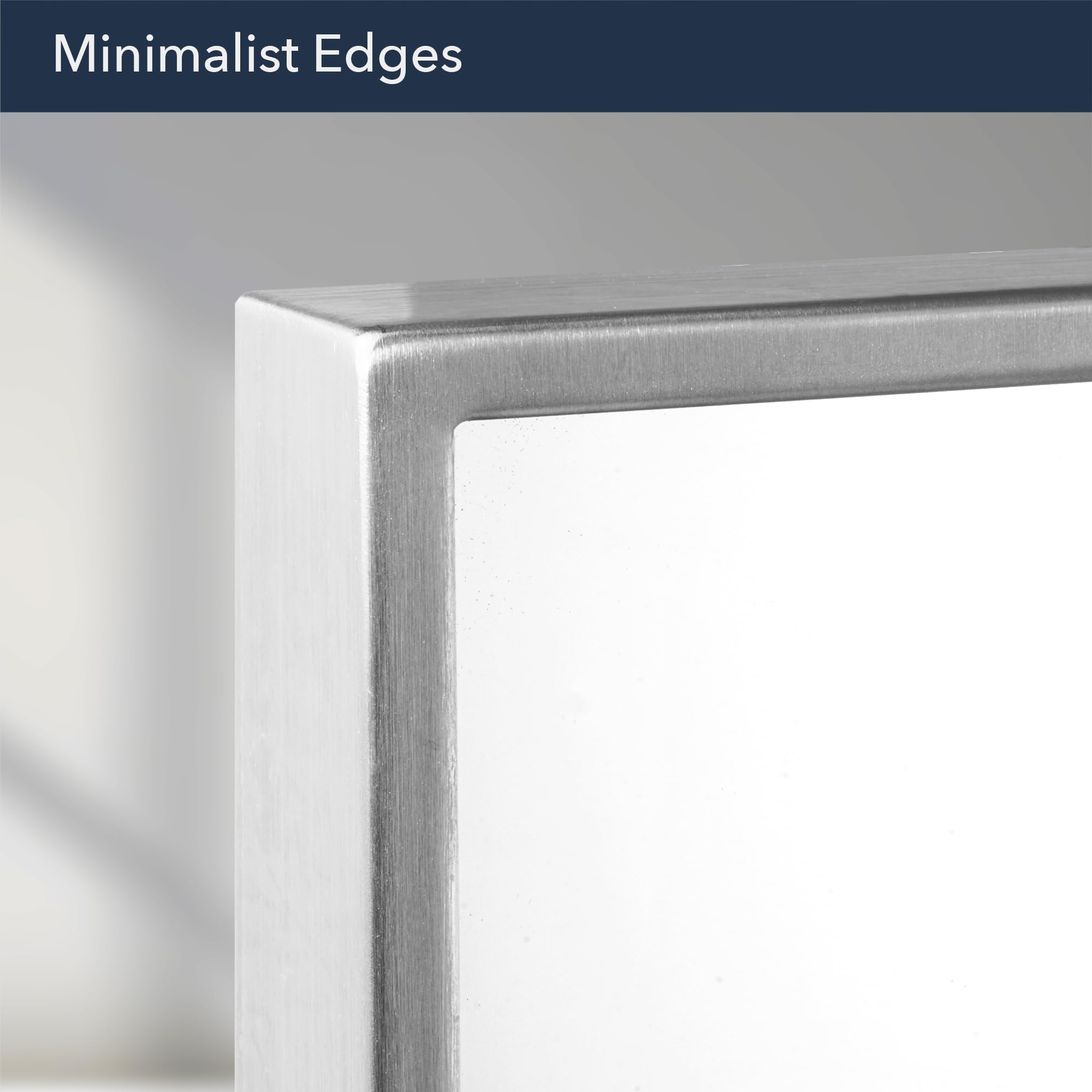 Head West Spectrum Modern Mirror | Stainless Steel Frame with Brushed Nickel Finish - Rectangular Shaped - Horizontal & Vertical Mount - Ideal for Bathroom and Living Room Decor - 30"x36"