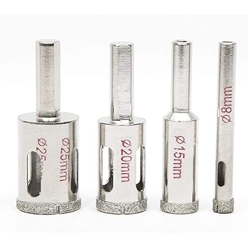 STORE99 4pcs Glass Tile Marble Diamond Electrician Drilling Hole Saw Cutting Kit Opener Hole Saw Set Heavy Duty Ceramic Drill Bit Cutter