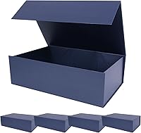 Vista 59 de Aimyoo Caja de regalo plegable azul marino con tapas de cierre magnético 13.8x9x4.3 pulgadas, cajas grandes para propuesta de dama de honor