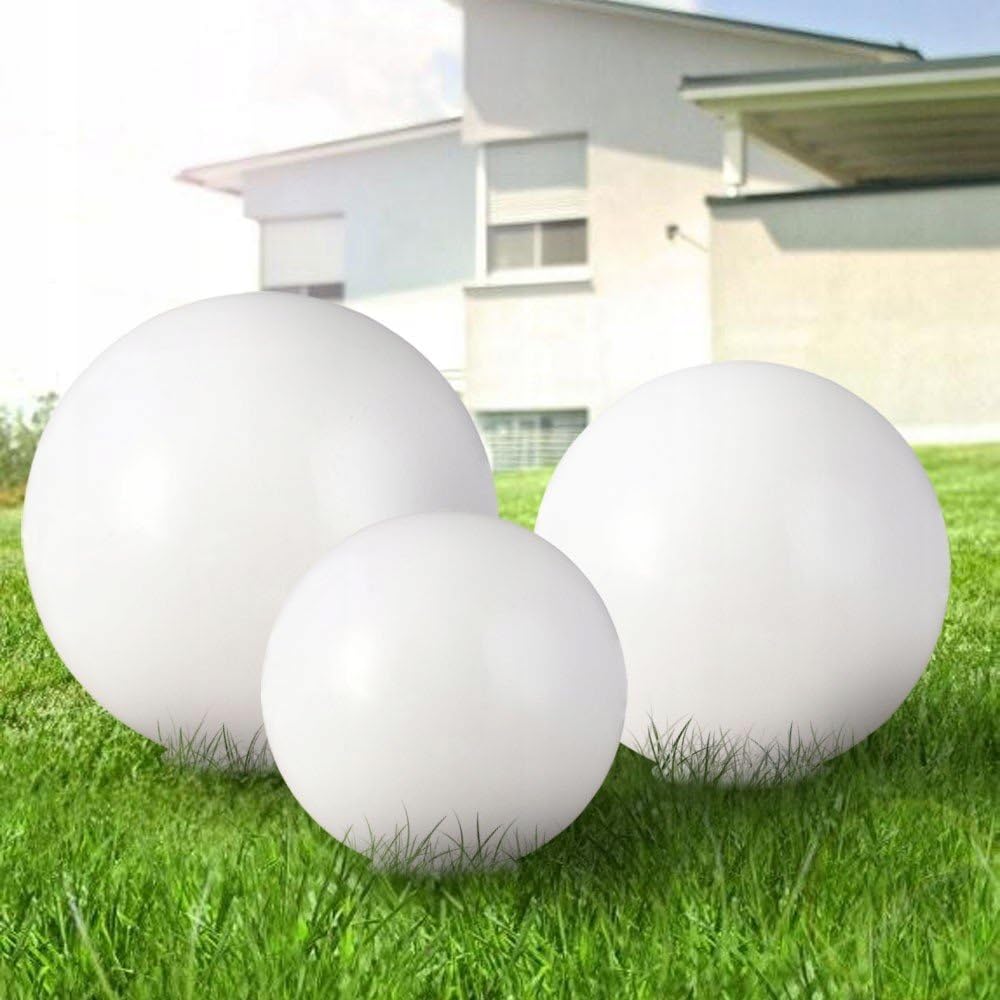 Kugelleuchte für Garten IP65-50 cm Kugel Außenleuchte Optik - E27 230V - winterfest - Erdspieße, austauschbare Lichtquelle, Weg- und Gartenbeleuchtung (Ø 50 cm)