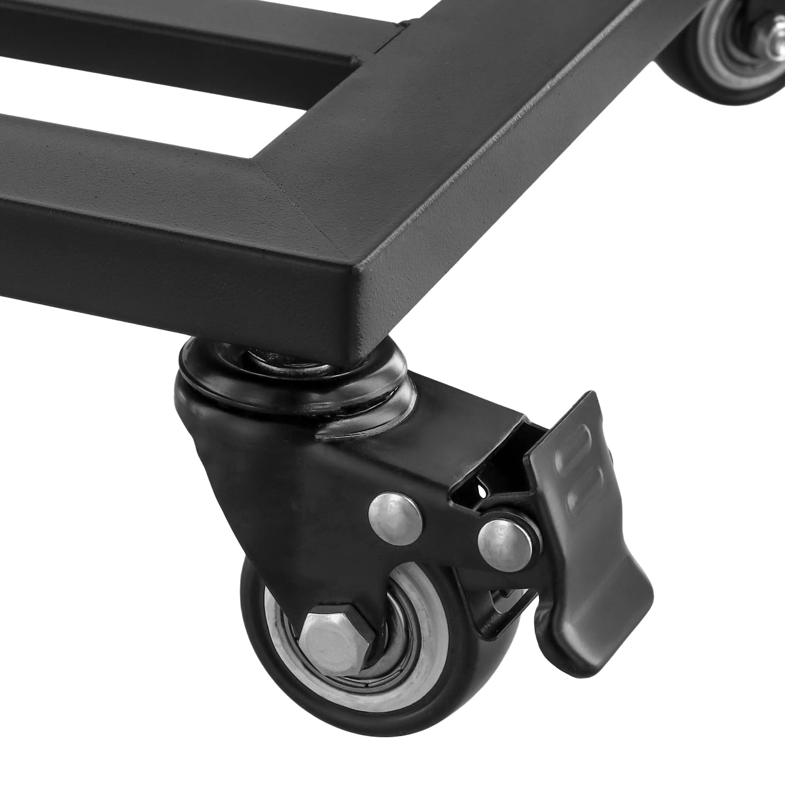SINJEUN Paquete de 2 soportes cuadrados para macetas con ruedas, 30 x 30 x 8 cm, estantes móviles negros para macetas, carrito de metal para interiores y exteriores