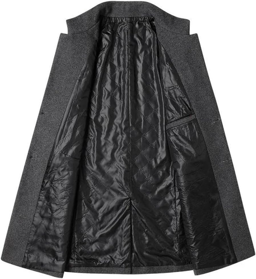 Winter Jackets Men's Wool Blends Coats Solid Streetwear Business Thicken Woolen Overcoat Men Clothing