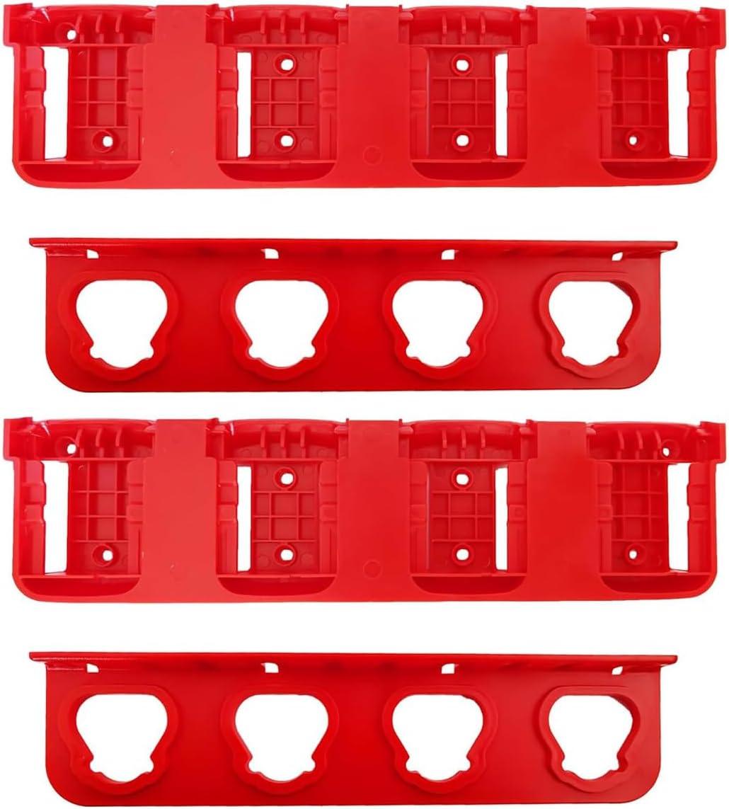 WOLGNKI Milwaukee M18 & M12 Battery Organizer Holder - 2x 12V M12 & 2x 18V M18 Mounts, Sturdy Plastic Shelf Storage Rack