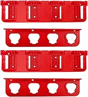 WOLGNKI Milwaukee M18 & M12 Battery Organizer Holder - 2x 12V M12 & 2x 18V M18 Mounts, Sturdy Plastic Shelf Storage Rack