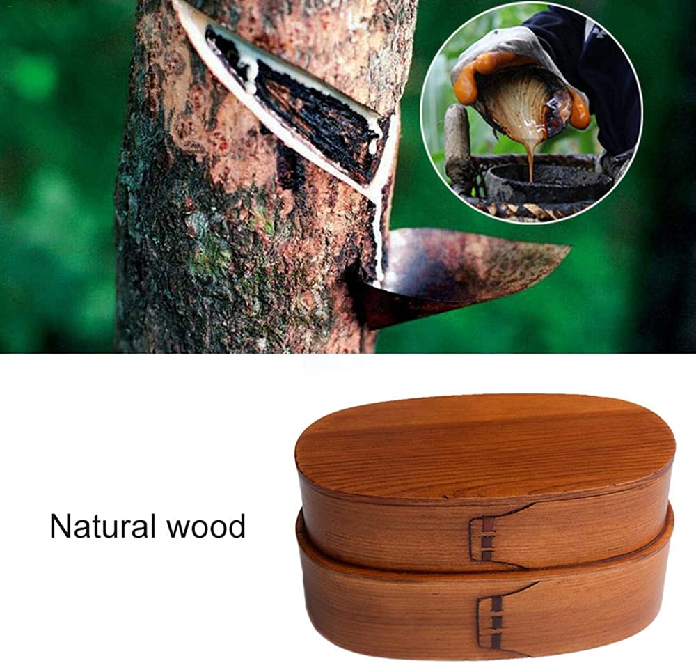 Scatole per Il Pranzo Contenitori per Il Pranzo in Legno Quadrati Naturali Tradizionali Vintage Contenitori per Bento in Legno per Adulti da Uomo da Donna con Cinghie