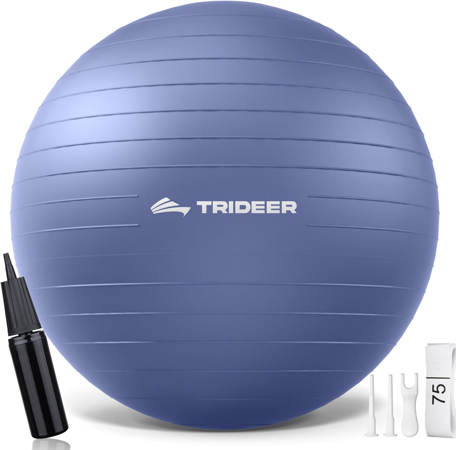 Trideer Yoga Ball - Exercise Ball for Workout pilates Stability - Anti-Burst and Slip Resistant for physical therapy, Birthing, Stretching & Core Workout, Office Ball Chair, Flexible Seating, Home Gym Midnight Blue L(23-26ines/58-65cm)