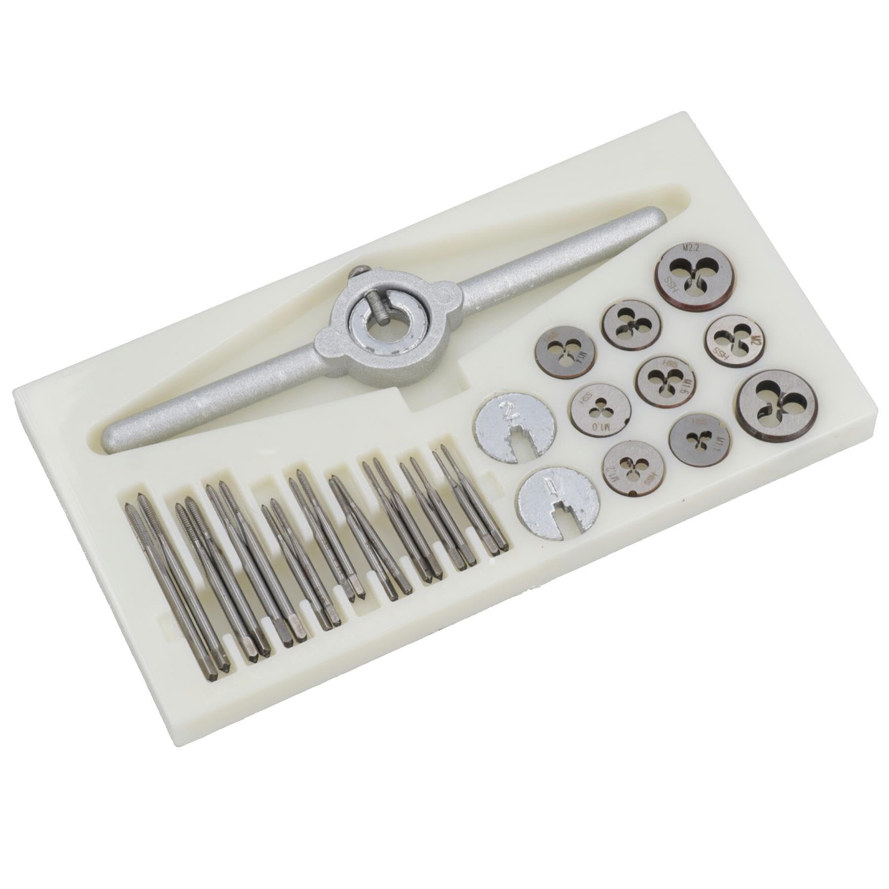 31PC Mini juego de machos de roscar y terrajas de HSS (métrico) Modelo de Decisiones/relojero 1mm-2.5mm TE469
