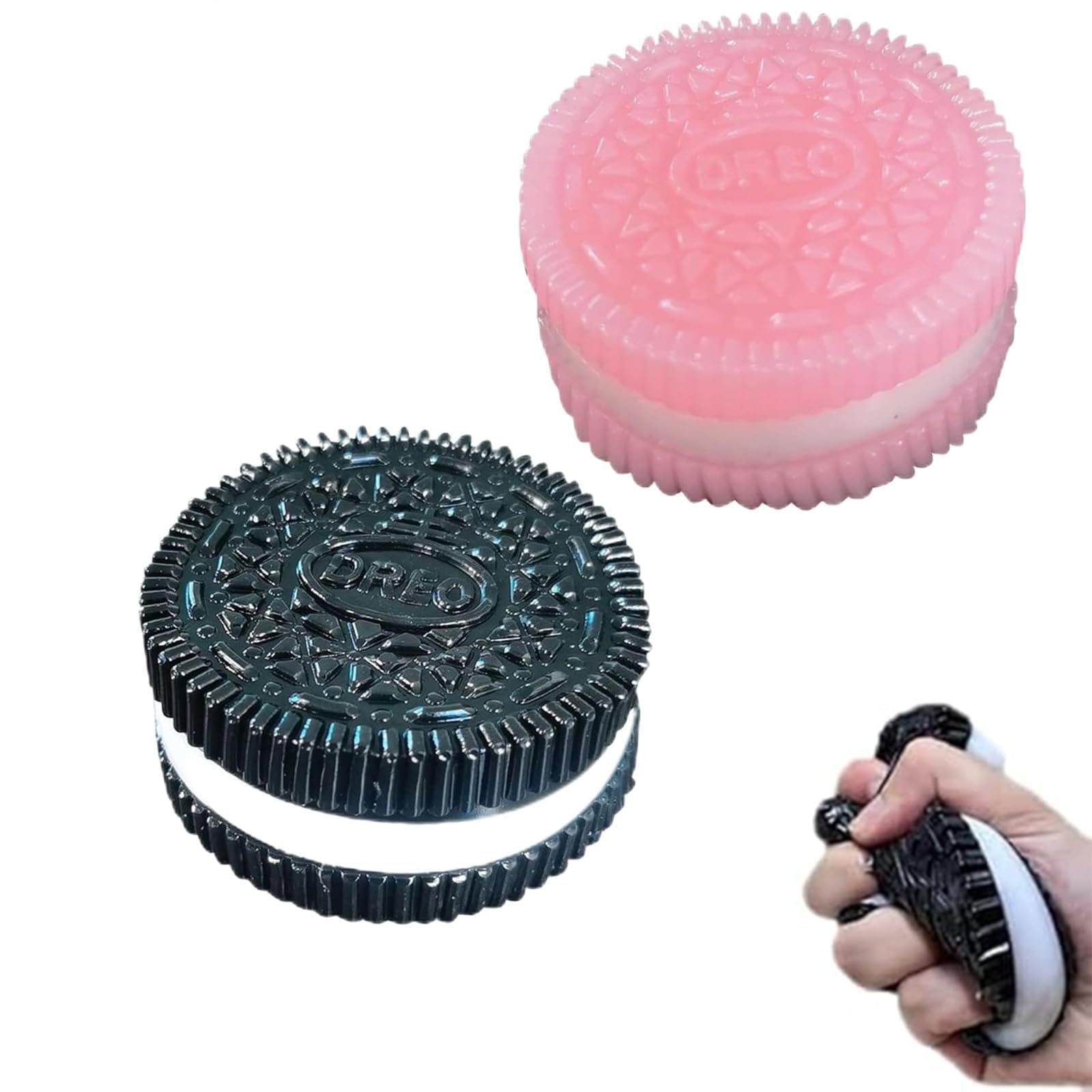 2pcs Taba Squishy, Fufu Squishy, Taba Squishy, Pink and Black Biscuit Stress Relief Toy, Ultra-Soft Decompression Venting Toy, Anxiety Relief, Stocking Fillers Birthday Gifts