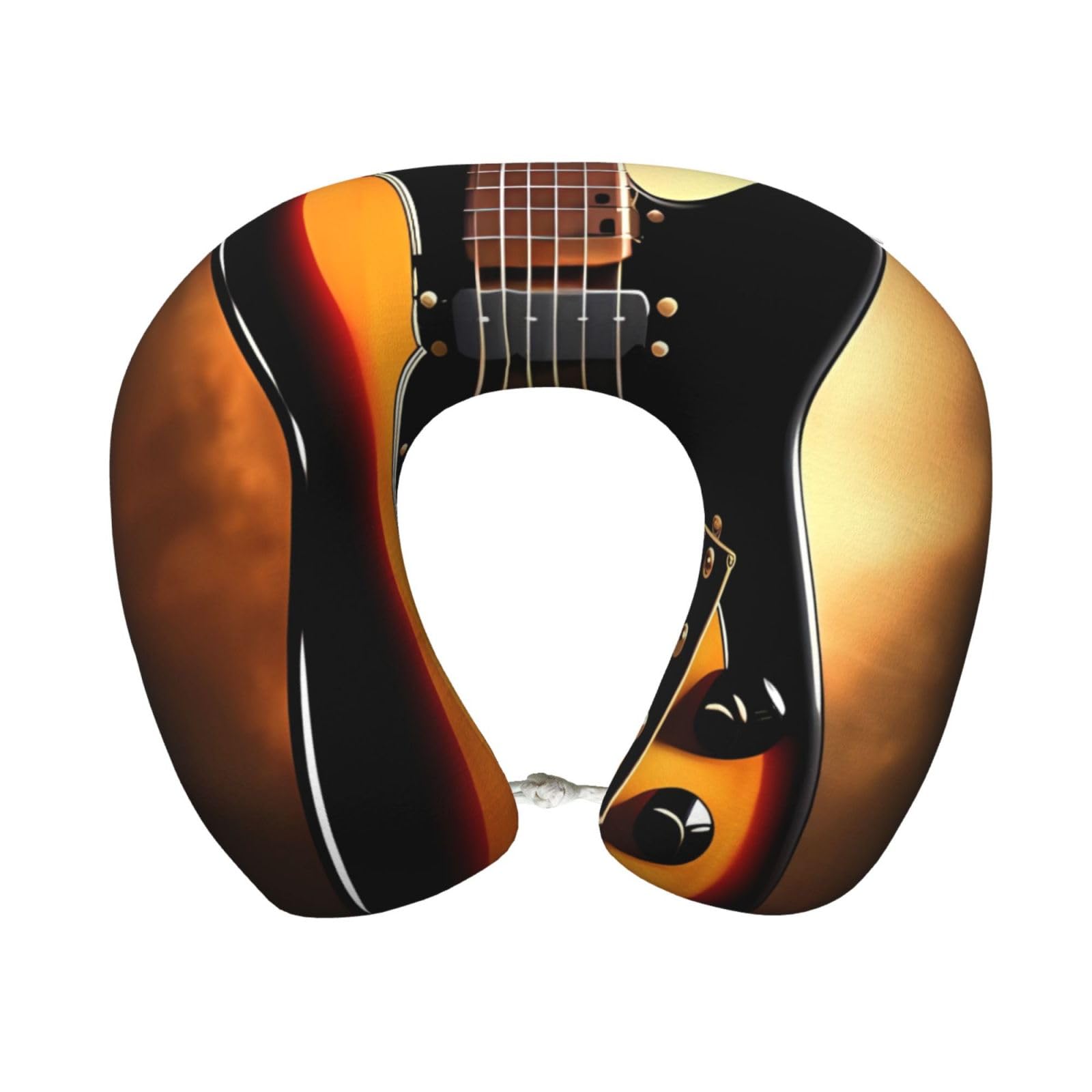 FodPand Travel Pillow Instrumental Guitar Neck Rest Soft Comfortable Travel Neck Pillow U-Shaped Memory Foam Sleeping Rest Cushion Travel Accessories for Airplane Car and Office