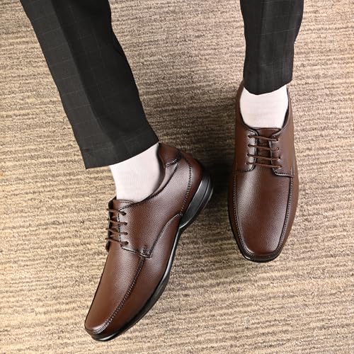 Image of Centrino Formal Shoes for Men | Lightweight Comfortable Office Shoes for Man Stylish | Cushioned Insole Lace-Up Shoes for Men | Durable TPR Sole | Trendy Classic Design Footwear for Men (8116)