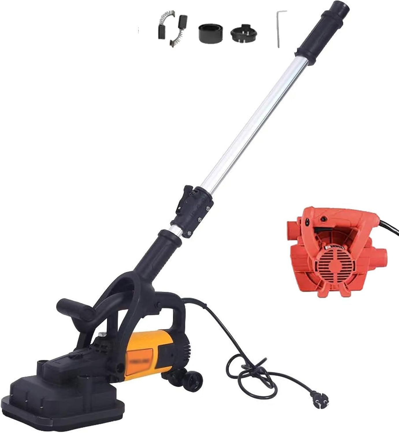 Push-Type Concrete Grinder, Wall Repair Planer with Extended Stand & Vacuum Cleaner, 6-Speed Adjustment, Multifunctional & Time-saving, for Stone and Wood Grinding, Floor Renovation