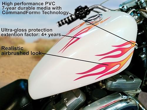 Miniatura 2 de Calcomanías de llama – Juego de 2 piezas – Llamas clásicas de barra caliente para coche, camión, SUV, 4x4 Camper