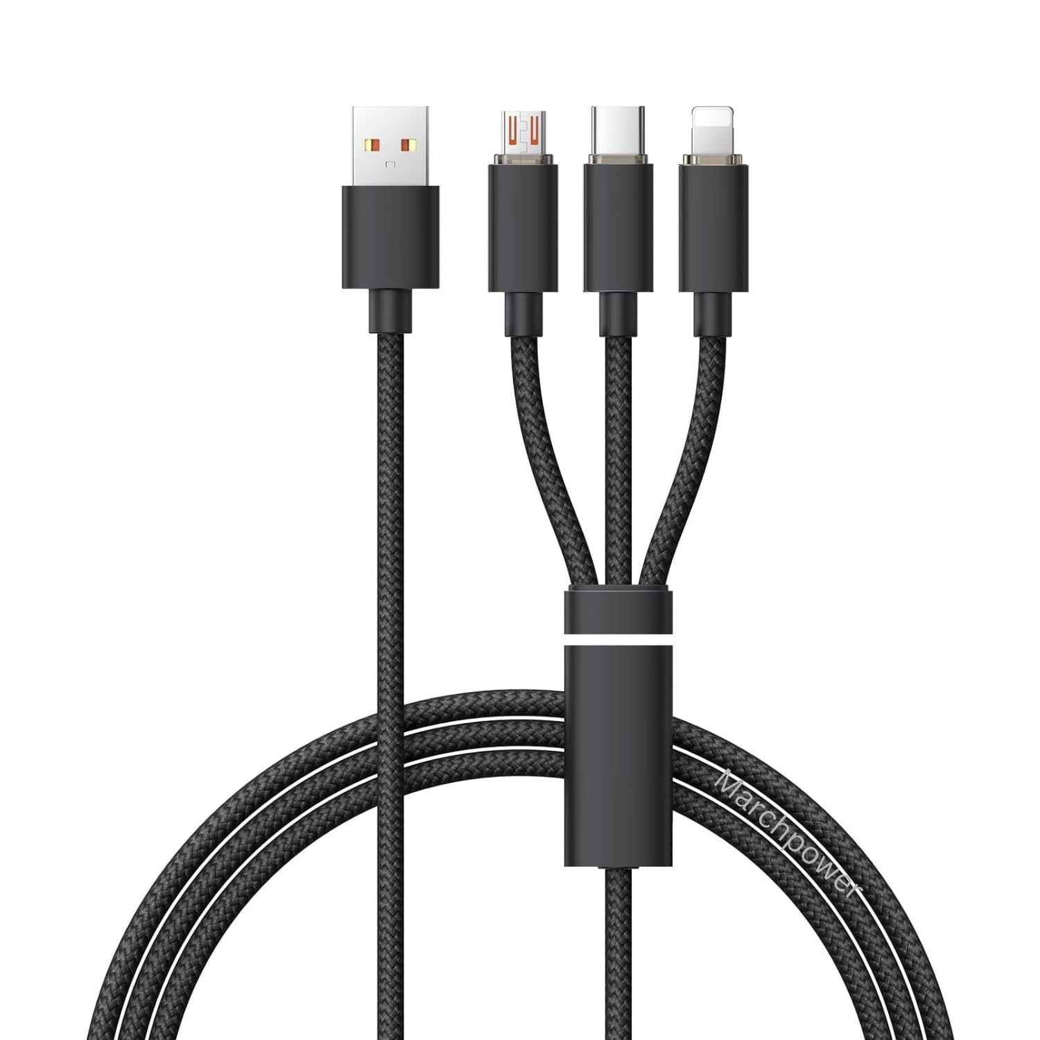Alitayee 3-in-1 Multi Fast Charging Cable,Nylon Braided 1M Cable with Light-ning, Type-C & Micro USB for iPhone, iPad, Samsung, OnePlus, Xiaomi, Oppo, Vivo, Android & Car Charging by Marchpower.-image-36