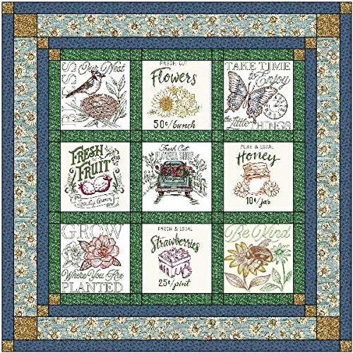 Material Maven Quilt Kit Farmer's Market Springtime/Pre Cut Ready to Sew/Finished Embroidery