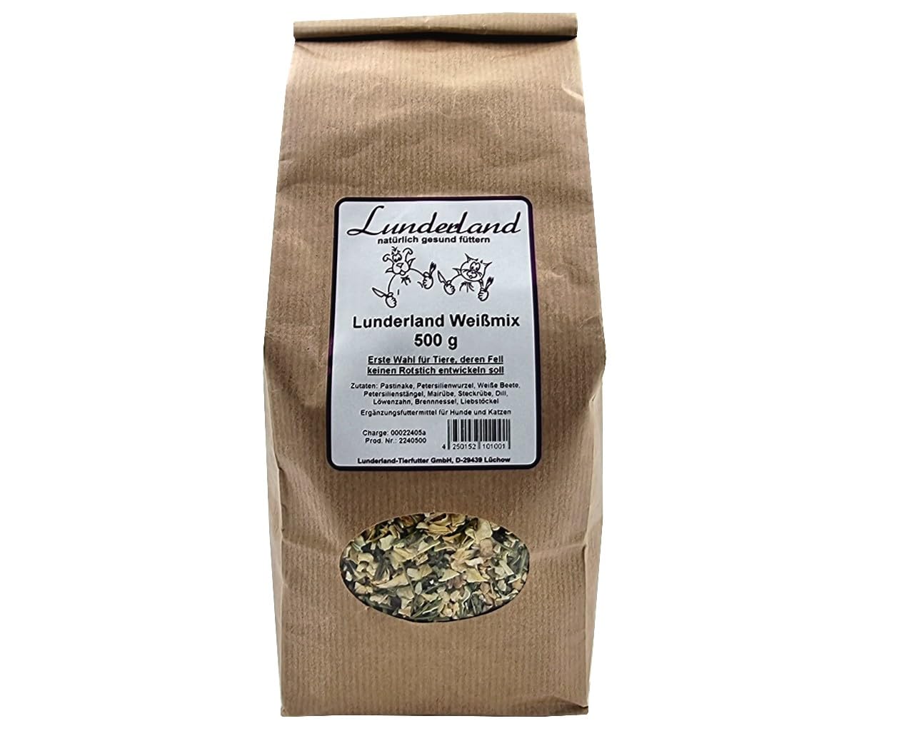 Lunderland Weißmix 500g, getreidefreier Mixer zur Fleischfütterung