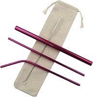 Vista 18 de Gugrida Pajitas de metal de acero inoxidable de 8.5 pulgadas, reutilizables, juego de 3 popotes – Cepillo de limpieza de color ultra largo