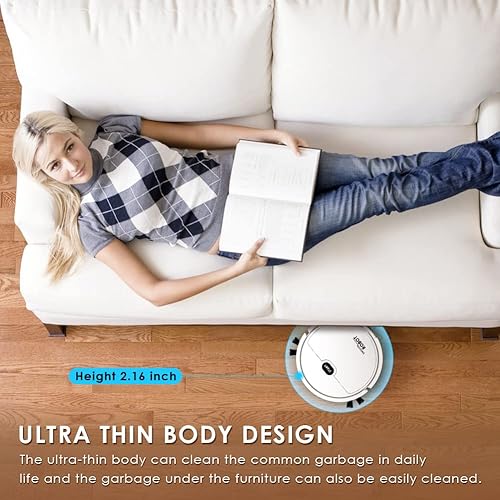 Miniatura 3 de XSMNER Robot aspirador, robot aspirador automático, mini robot aspirador bueno para pelo de mascotas, suelos de madera dura (no para alfombra),