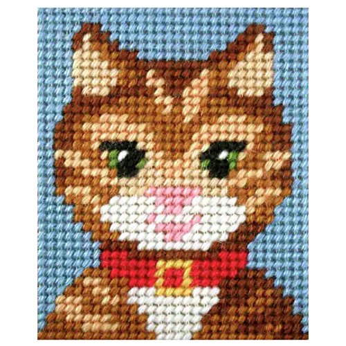 Orchidea ORC.9729 Zweigart Canvas Tabby Cat Beginner Tapestry MiniKit 17x20.5cm