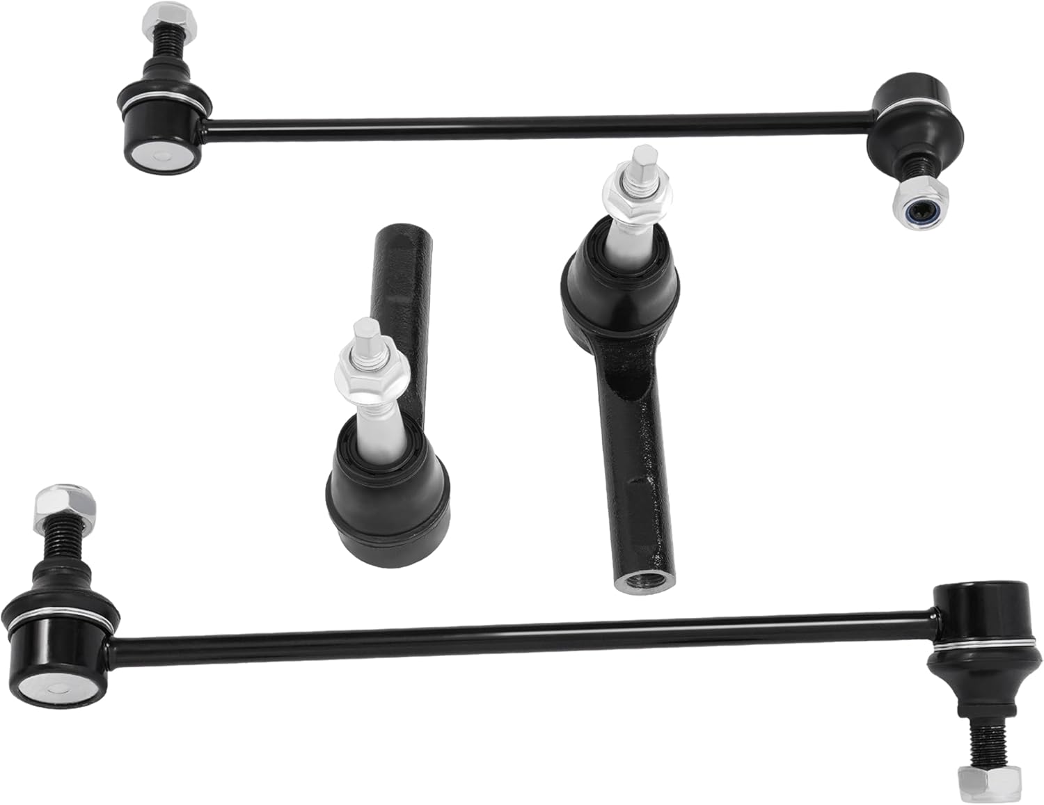 4Pcs Sway Bar Links & Front Outer Tie Rod Ends Compatible with 2010-2017 Chevy Chevrolet Equinox GMC Terrain All Models Suspension Kit Replacement for 19207057 15779960 15779961