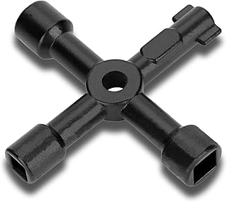 QBL® 4-Way Multi-Functional Utilities Zinc Alloy Key Radiator Key Bleed Triangle/Square Universal Cross Triangle Key for Train Elevator Cabinet Valve Opening