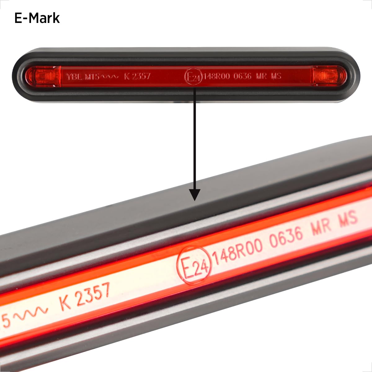 evermotor Luz Trasera LED Universal para Motocicleta, E24 Homologados, Luz de Freno Reflector Trasero, Impermeable IPX67, 6-58V