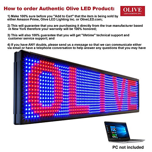 OLIVE LED Sign 3Color RBP, P20, 15\"x53\" PC Programmable Scrolling Outdoor Message Display Signs EMC - Industrial Grade Business Ad Machine. - Thumbnail 5