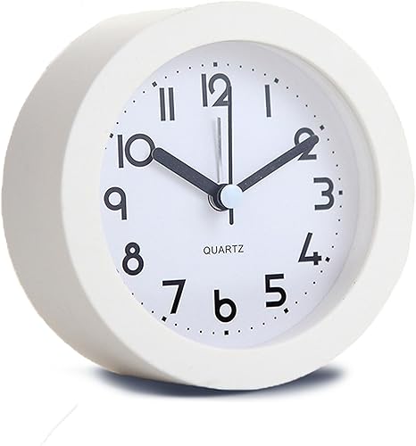 Miniatura 8 de Reloj despertador con luz de fondo, 4.5 pulgadas, bonito reloj de escritorio verde analógico, para sala de estar, dormitorio, mesita de noche,