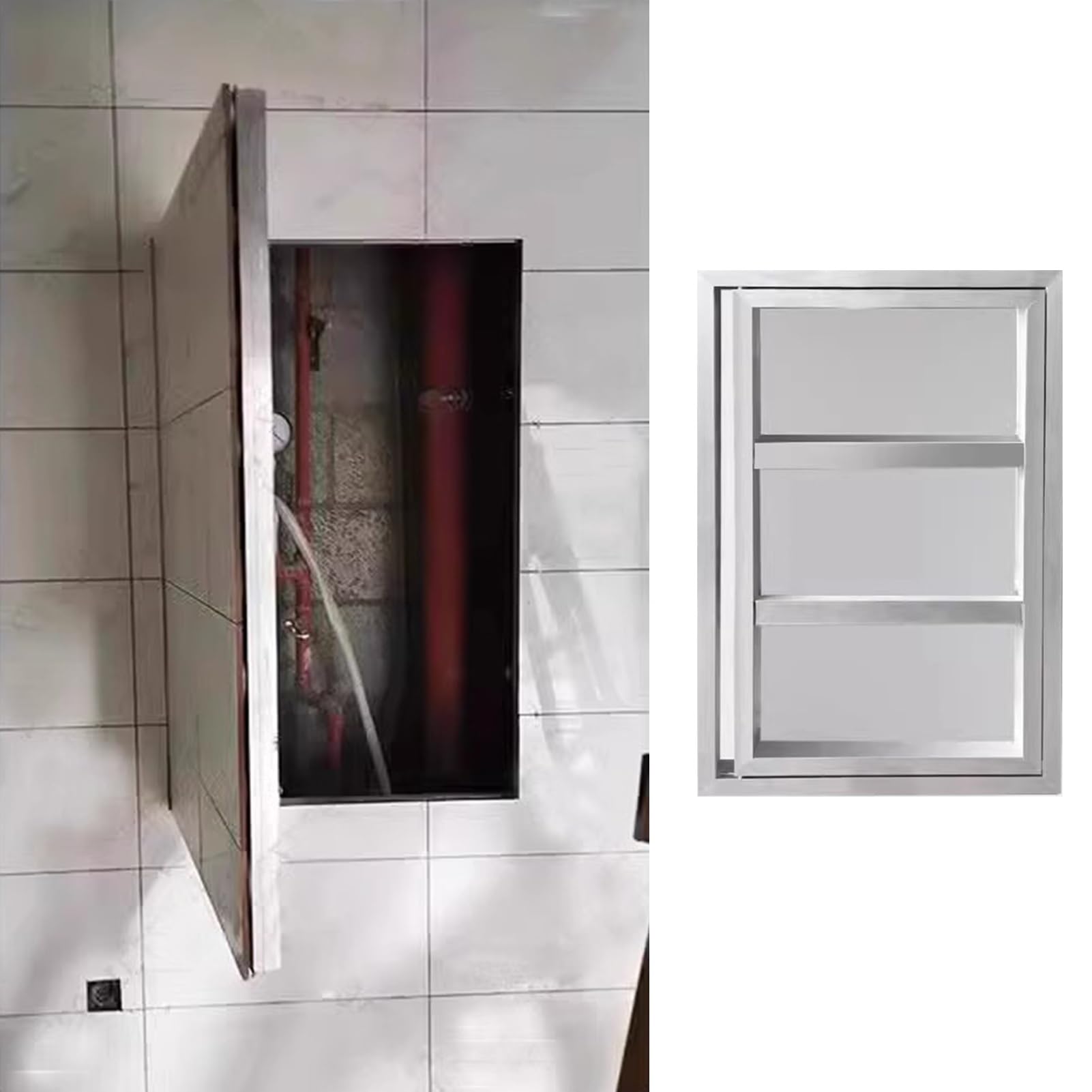 Magnetische Revisionsklappe Aluminiumrahmen 45x65cm für Sanitärinstallationen