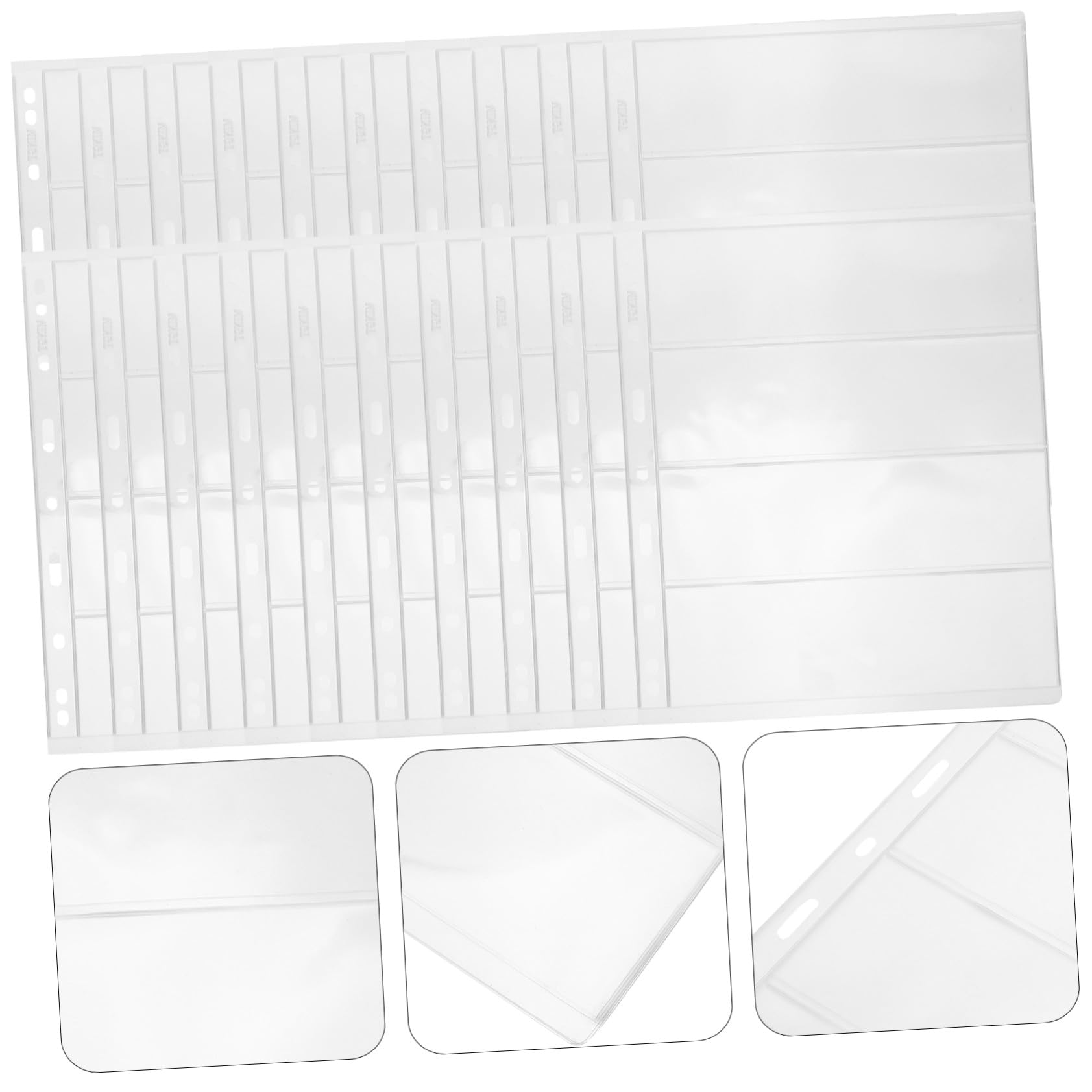 GALPADA Album di Francobolli con 20 Fogli in Pvc Trasparente, Pagine per Collezione di Francobolli e Banconote, Protezione da Polvere e Danni, per Collezionismo