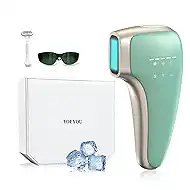 Painless IPL Laser Hair Removal for Women & Men, 39°F Sapphire Ice Cooling Technology, at-Home Laser Hair Removal Device for Face, Armpits, Legs, Bikini & Whole Body, Long-Lasting Results