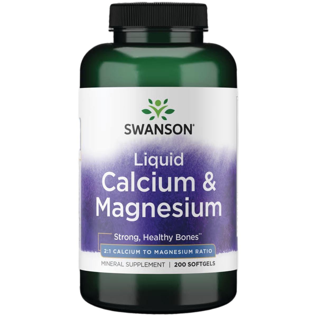 Swanson Liquid Calcium & Magnesium, Bone Support, 200 Softgels