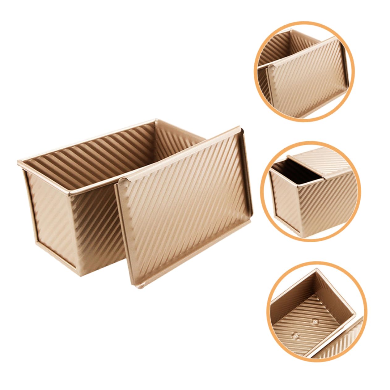 Alipis 2piezas Molde Antiadherente Para Pan Con Tapa Fácil De Limpiar Resistente Reutilizable