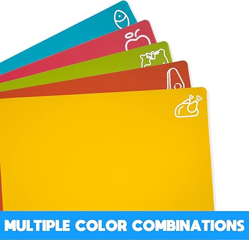 Miniatura 3 de 5 tablas de cortar flexibles, tablas de cortar de plástico sin BPA para cocina, alfombrilla de corte antideslizante para carne y verduras