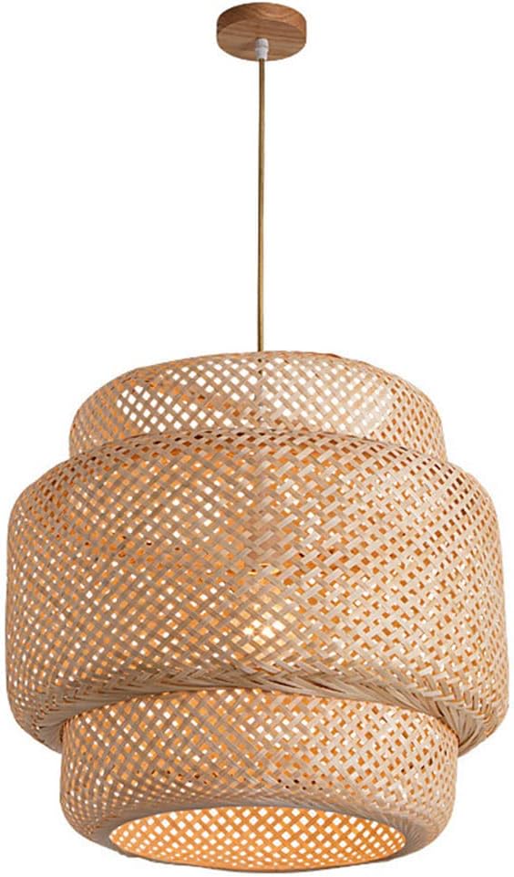 CSSYKV Natuurlijke Bamboe Hangende Plafondlamp Retro Bamboe Kroonluchter Weven Slaapkamer Hanglamp E27 Met Verstelbaar Touw Handgemaakte Noordse Rieten Lamp Voor Woonkamer Slaapkamer