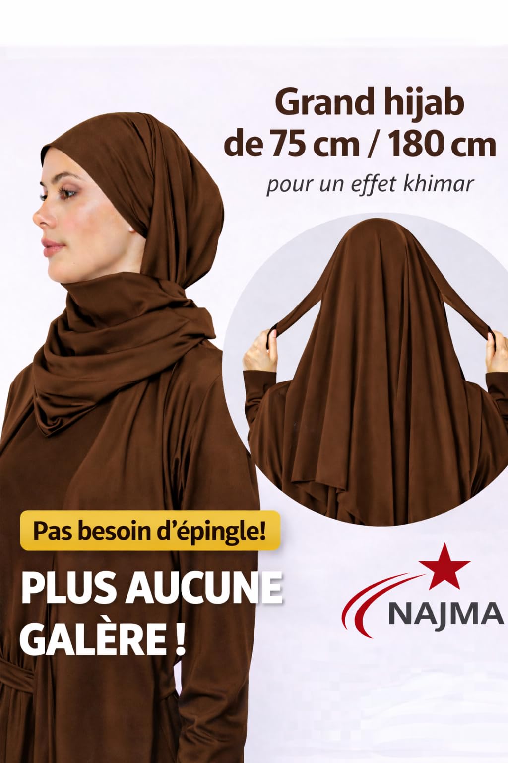 NAJMA, Burkini,Jilbeb di Bain,Burkin 5 Pezzi,Costume da bagno islamico donna musulmana