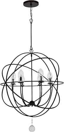 Crystorama Solaris 6 Light English Bronze Sphere Outdoor Pendant