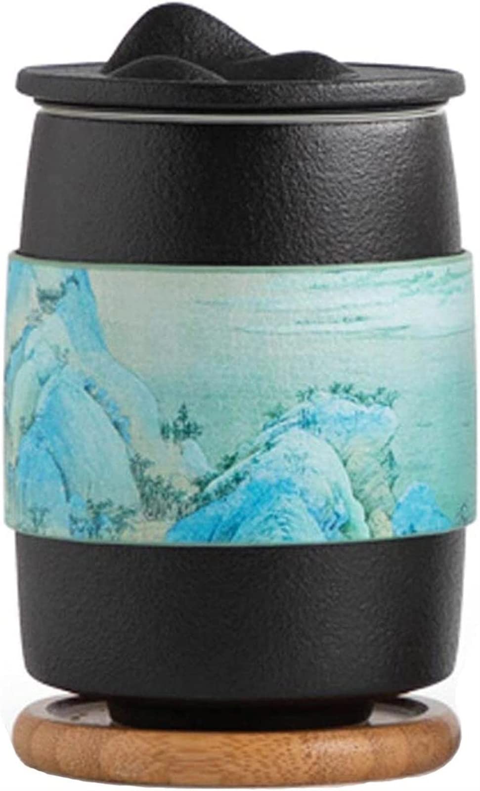 Kubki do kawy kubek ceramiczny biurowy kubek do herbaty ceramiczny filtr kubek na wodę z pokrywką kubek domowy 296 ml do kawy mleko kubek do kawy (kolor: czarny)