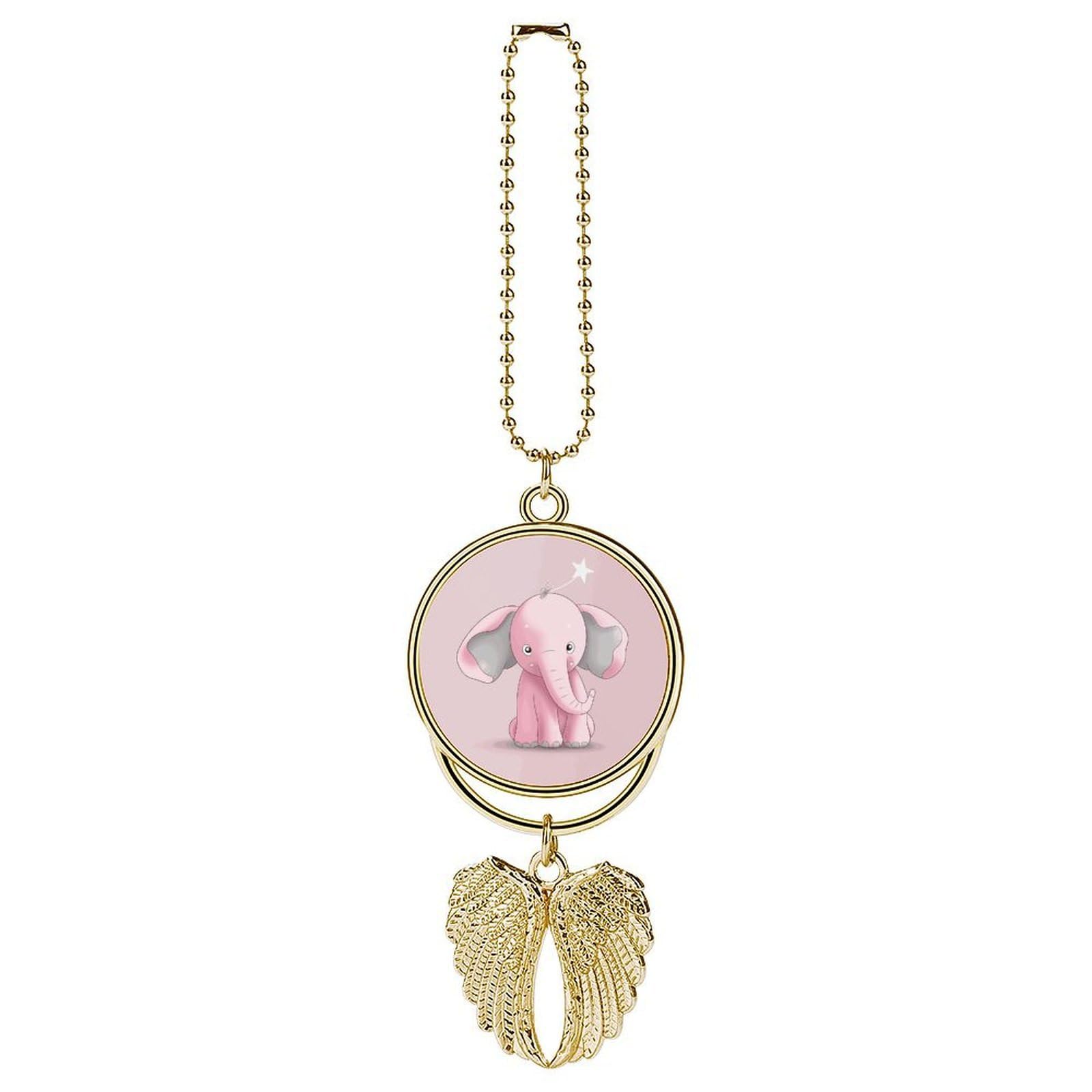 Pink Elephant Car Pendant Hanging Swing Auto Rear View Mirror Hanging Car Rear View Mirror Charm Truck Hanger Ornament Charm for Car Rear View Mirrors Accessories