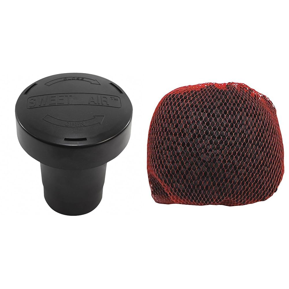 Vent Stack Filter, ABS, Black & VS-TT-C-8 SWEET AIR Vent Stack Filter Replacement Carbon