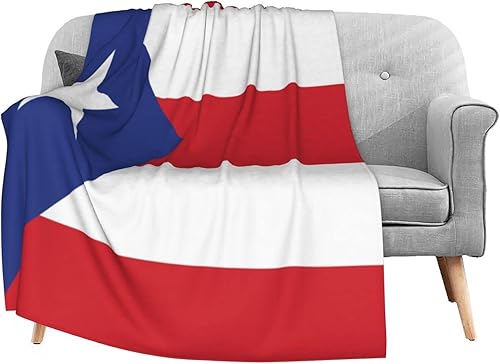Delerain Manta suave de la bandera de Puerto Rico de 40 x 50 pulgadas, manta ligera de franela polar para sofá, cama, sofá, viajes, campamento para