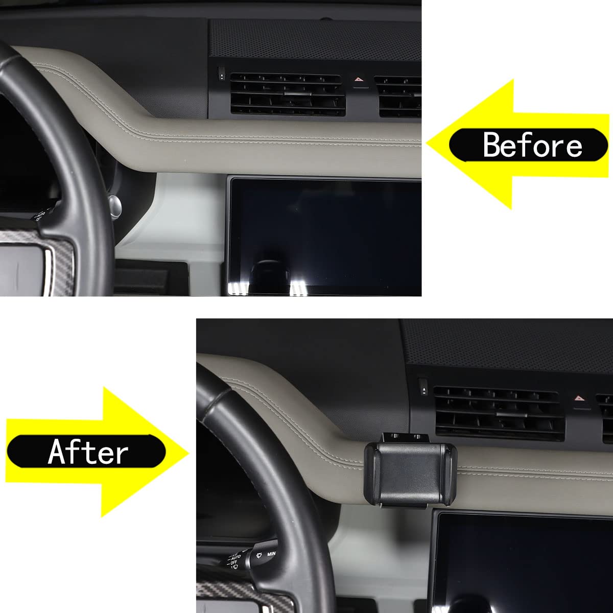 Supporto per cellulare per auto GPS per LR Defender 110 90 130 2020-2023 (stile D)