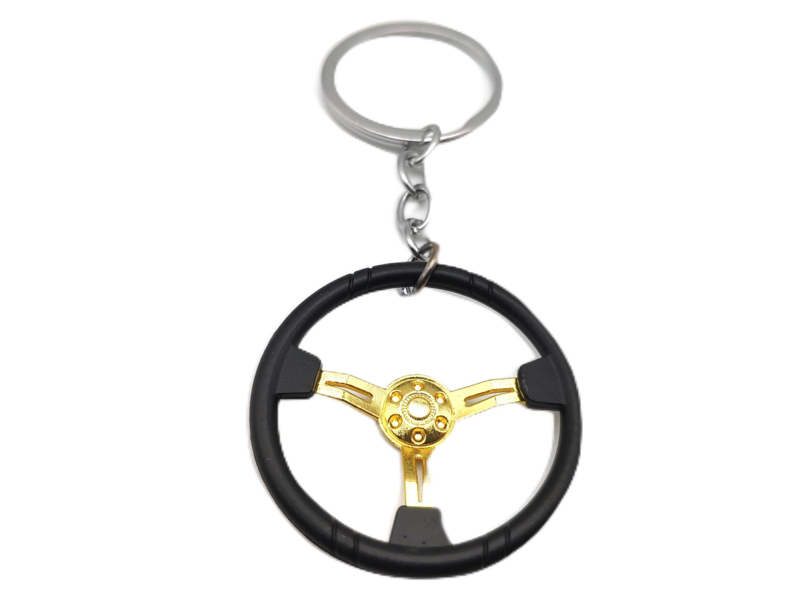 IZROLO Keychain decoration 3D steering wheel shape vehicle keychain pendant practical backpack car key