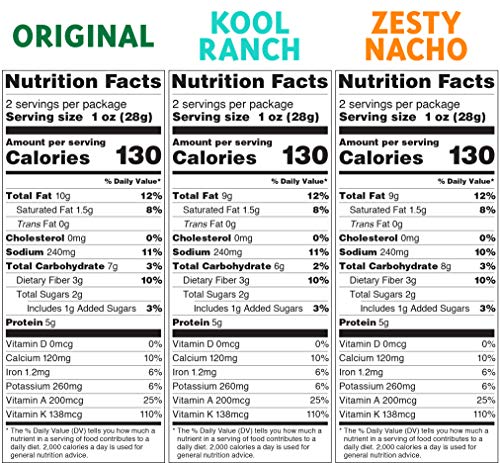 Rhythm Superfoods Kale Chips, Variety Pack, Original/Zesty Nacho/Kool Ranch, Organic and Non-GMO, 2.0 Oz (Pack of 4), Vegan/Gluten-Free Superfood Snacks - Thumbnail 2